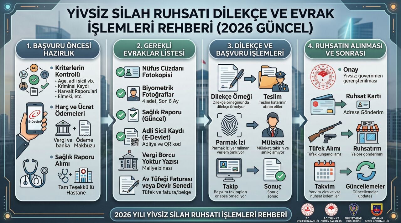 Yivsiz Silah Ruhsatı Dilekçe ve Evrak İşlemleri Rehberi (2026 Güncel)