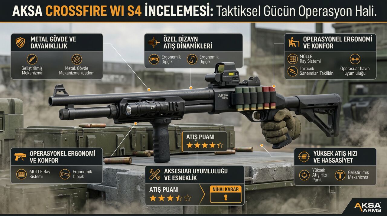 Aksa Crossfire WI S4 İncelemesi: Taktiksel Çizgili Şarjörlü Av Tüfeği