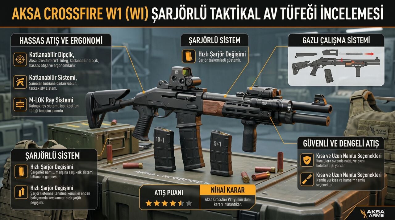 Aksa Crossfire W1 (WI) Şarjörlü Taktikal Av Tüfeği İncelemesi