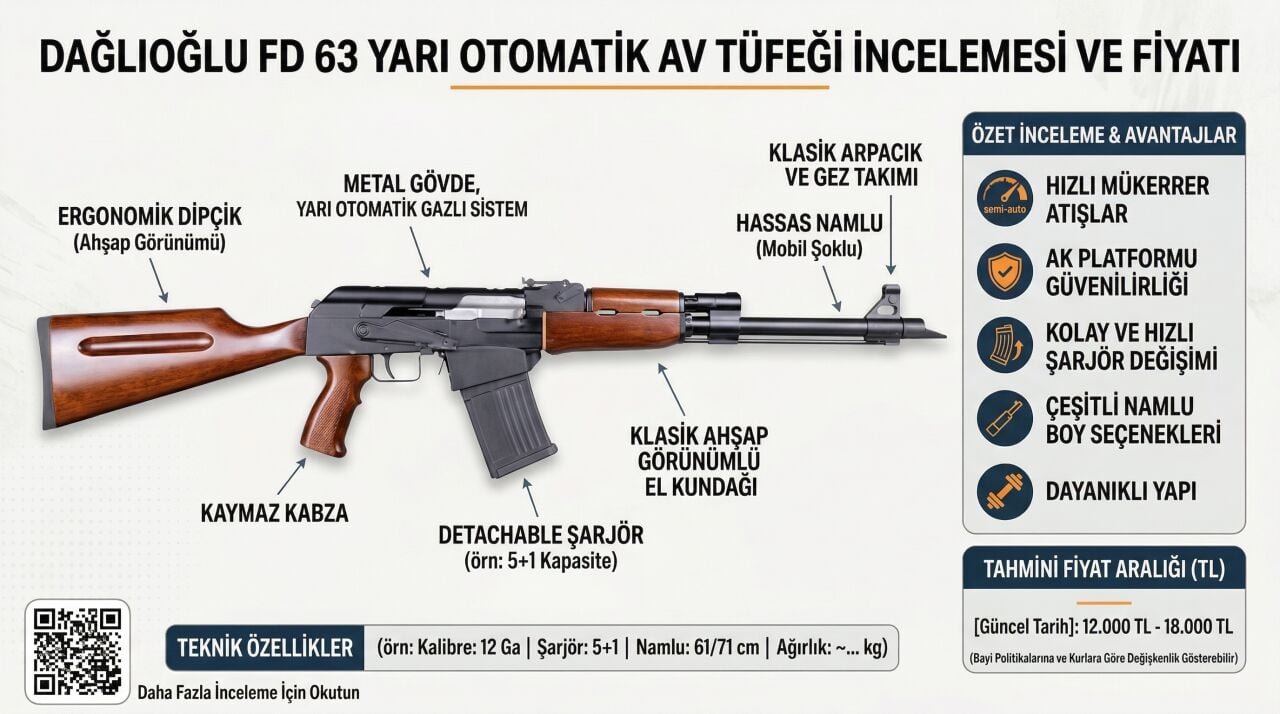 Dağlıoğlu FD 63 Yarı Otomatik Av Tüfeği İncelemesi ve Fiyatı