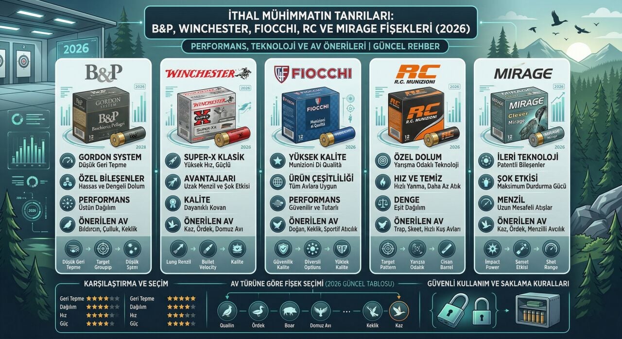 İthal Mühimmatın Tanrıları: B&P, Winchester, Fiocchi, RC ve Mirage Fişekleri (2026)