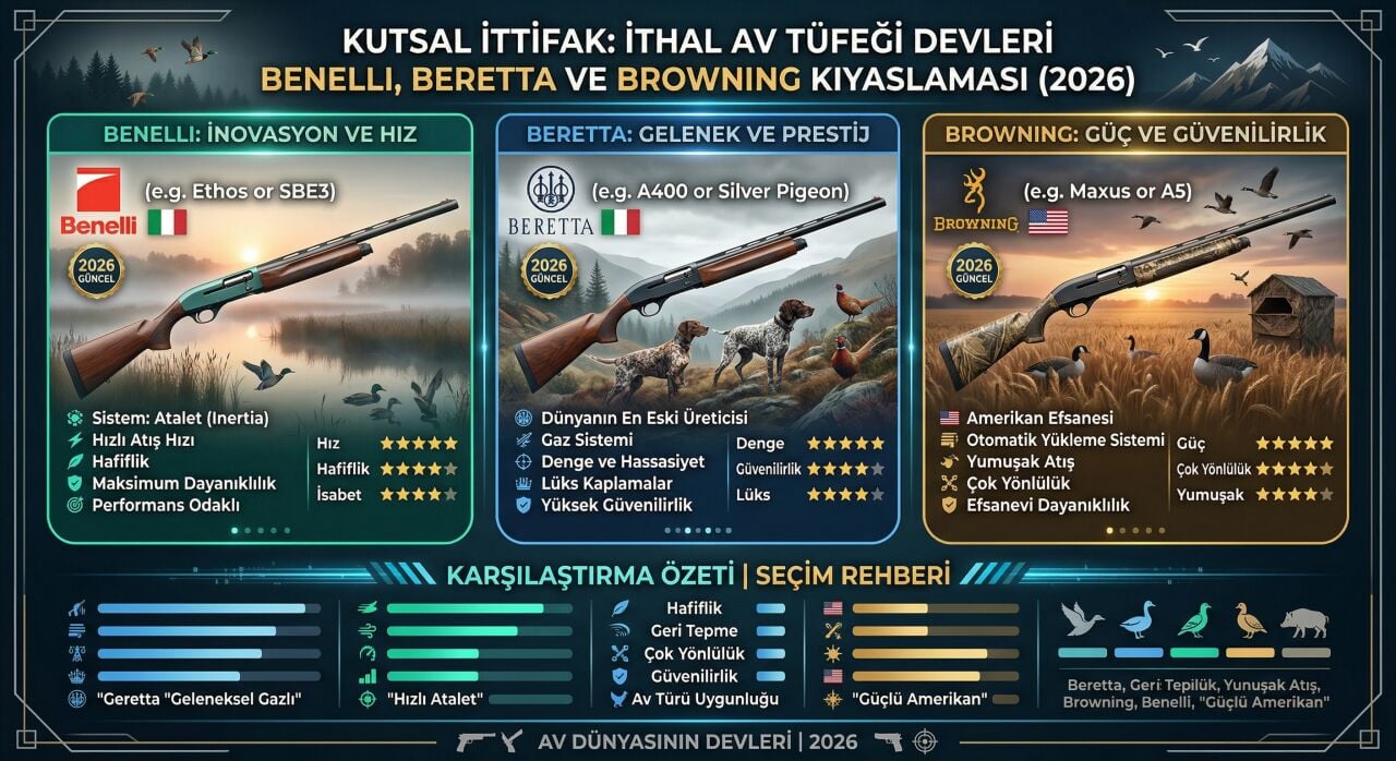 Kutsal İttifak: İthal Av Tüfeği Devleri Benelli, Beretta ve Browning Kıyaslaması (2026)