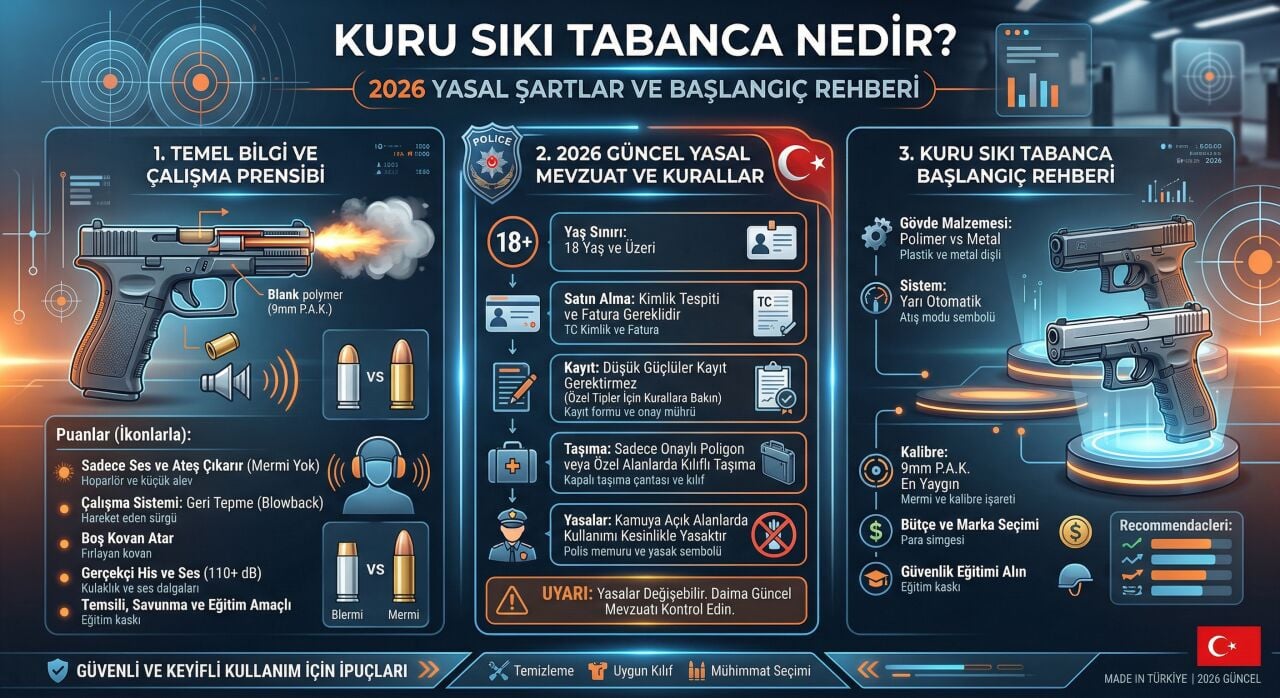 Kuru Sıkı Tabanca Nedir? 2026 Yasal Şartlar ve Başlangıç Rehberi