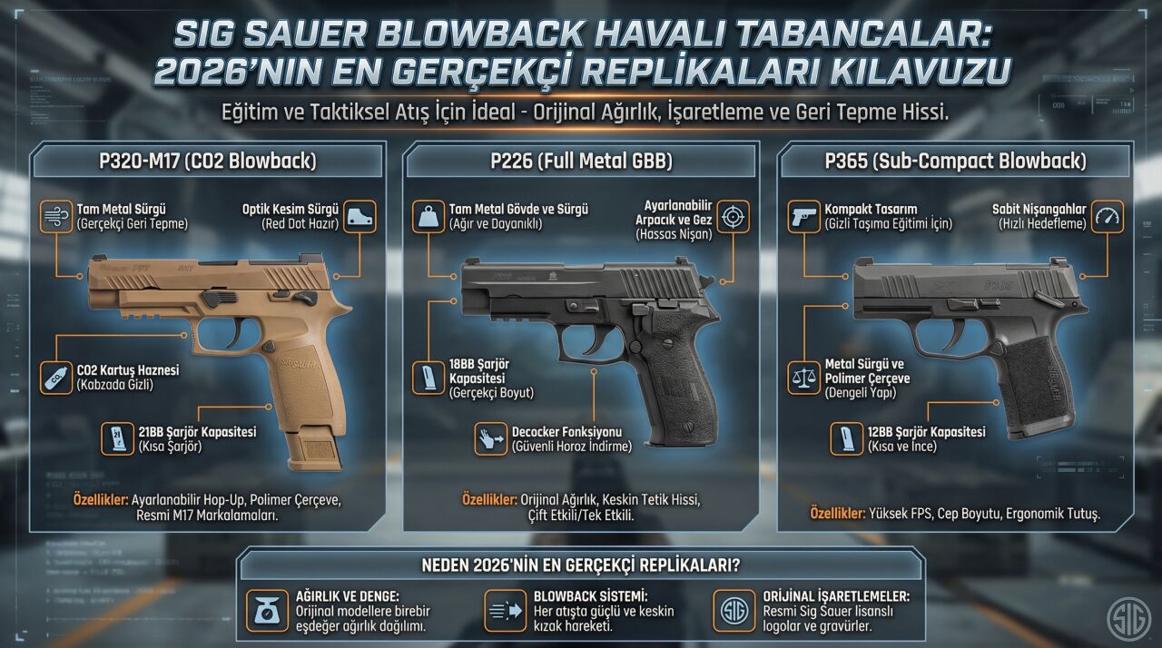 Sig Sauer Blowback Havalı Tabancalar: 2026'nın En Gerçekçi Replikaları Kılavuzu