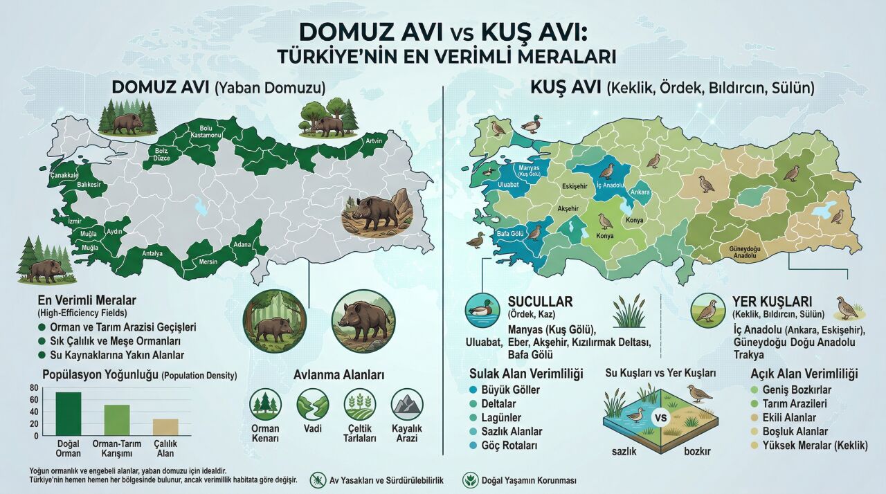 Domuz Avı vs Kuş Avı: Türkiye'nin En Verimli Meraları ve AVBİS Rehberi