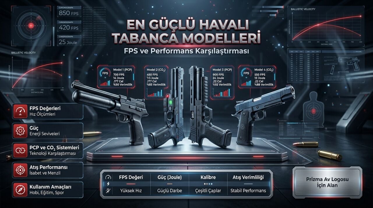 En Güçlü Havalı Tabanca Modelleri ve Hız (FPS) Karştırması