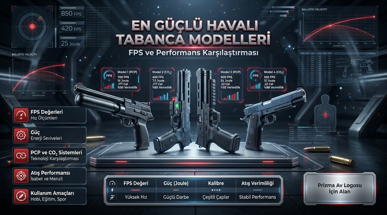 En Güçlü Havalı Tabanca Modelleri ve Hız (FPS) Karşılaştırması
