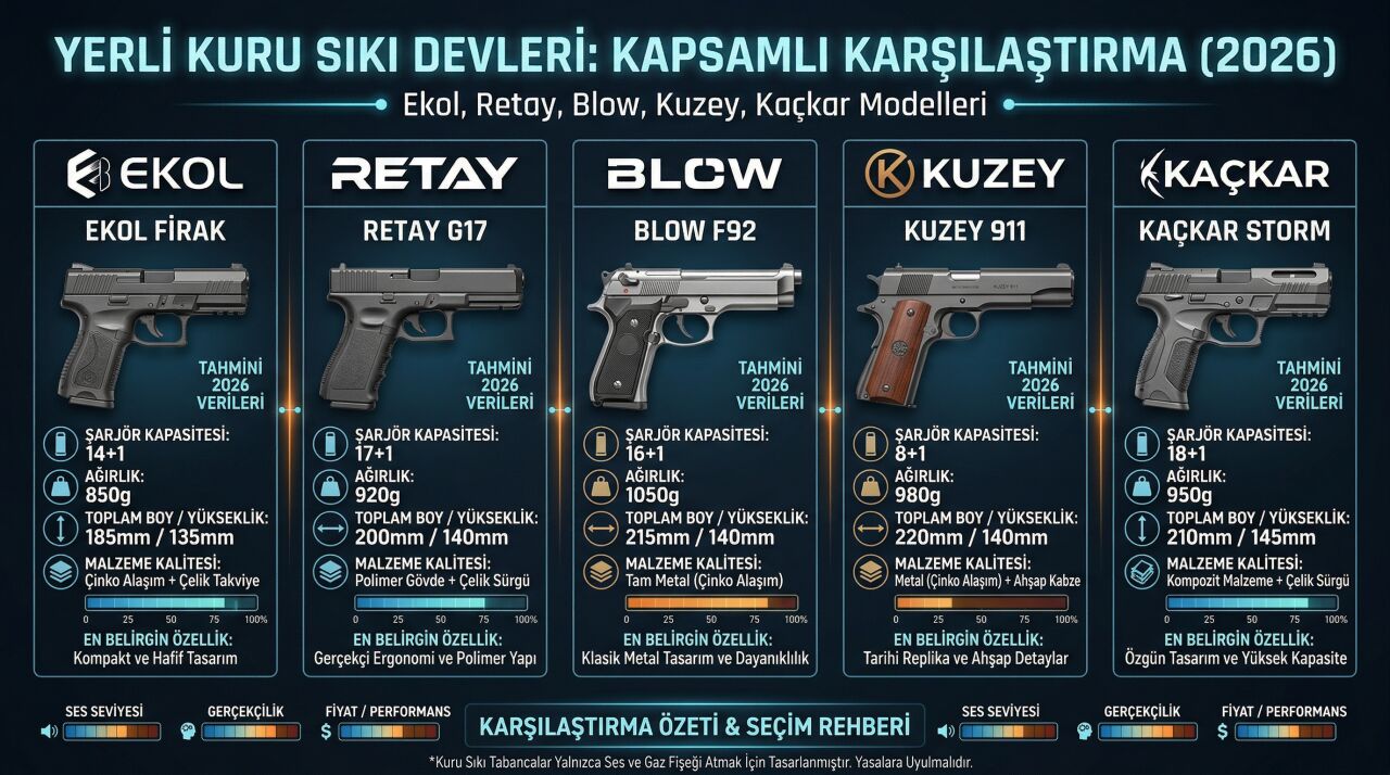 Yerli Kuru Sıkı Devleri: Ekol, Retay, Blow, Kuzey ve Kaçkar Modelleri Kapsamlı Karşılaştırması (2026)
