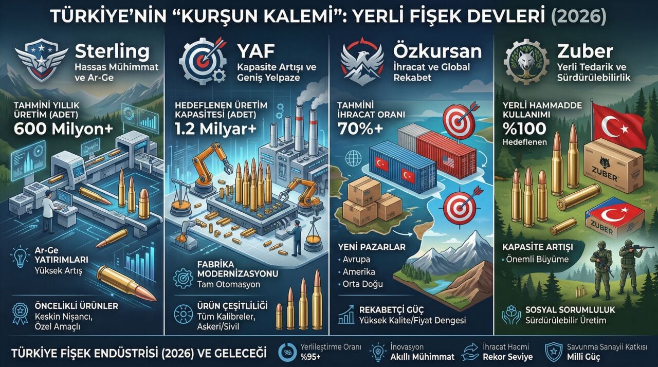 Türkiye'nin Kurşun Kalemi: Yerli Fişek Devleri Sterling, YAF, Özkursan ve Zuber (2026)