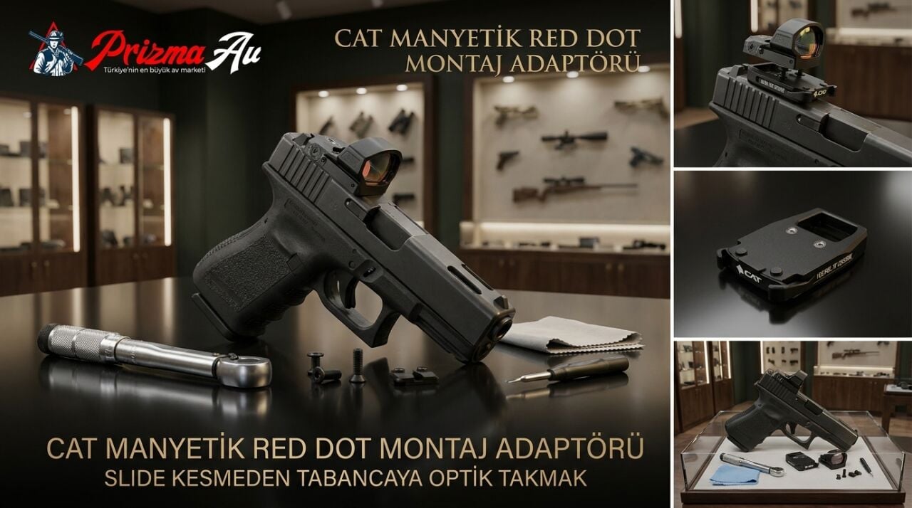 CAT Manyetik Red Dot Montaj Adaptörü — Slide Kesmeden Tabancaya Optik Takmak