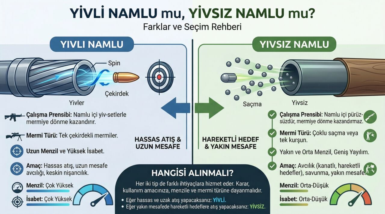 Yivli ve yivsiz namlu silah farkı Prizma Av