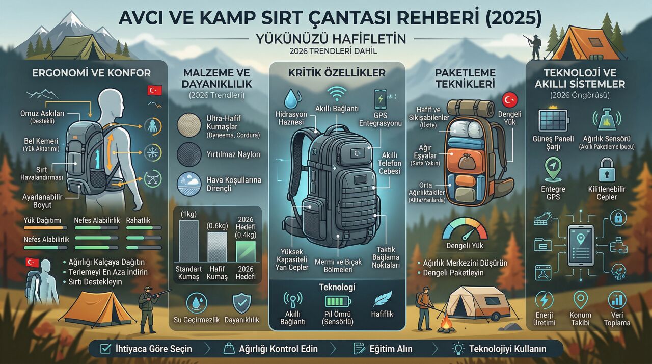 Avcı ve Kamp Sırt Çantası Rehberi (2026): Yükünüzü Hafifletin