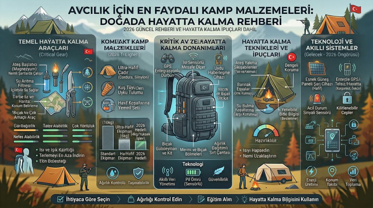 Avcılık İçin En Faydalı Kamp Malzemeleri: Doğada Hayatta Kalma Rehberi