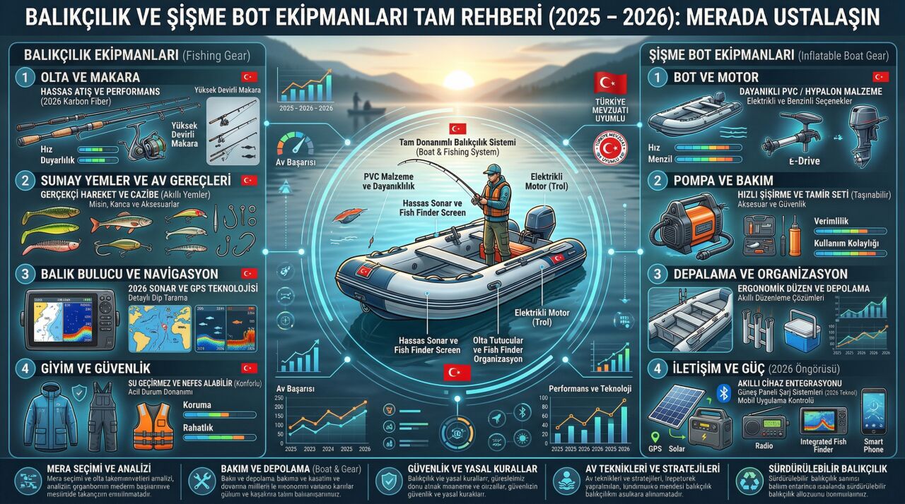 Balıkçılık ve Şişme Bot Ekipmanları Tam Rehberi (2026): Merada Ustalaşın