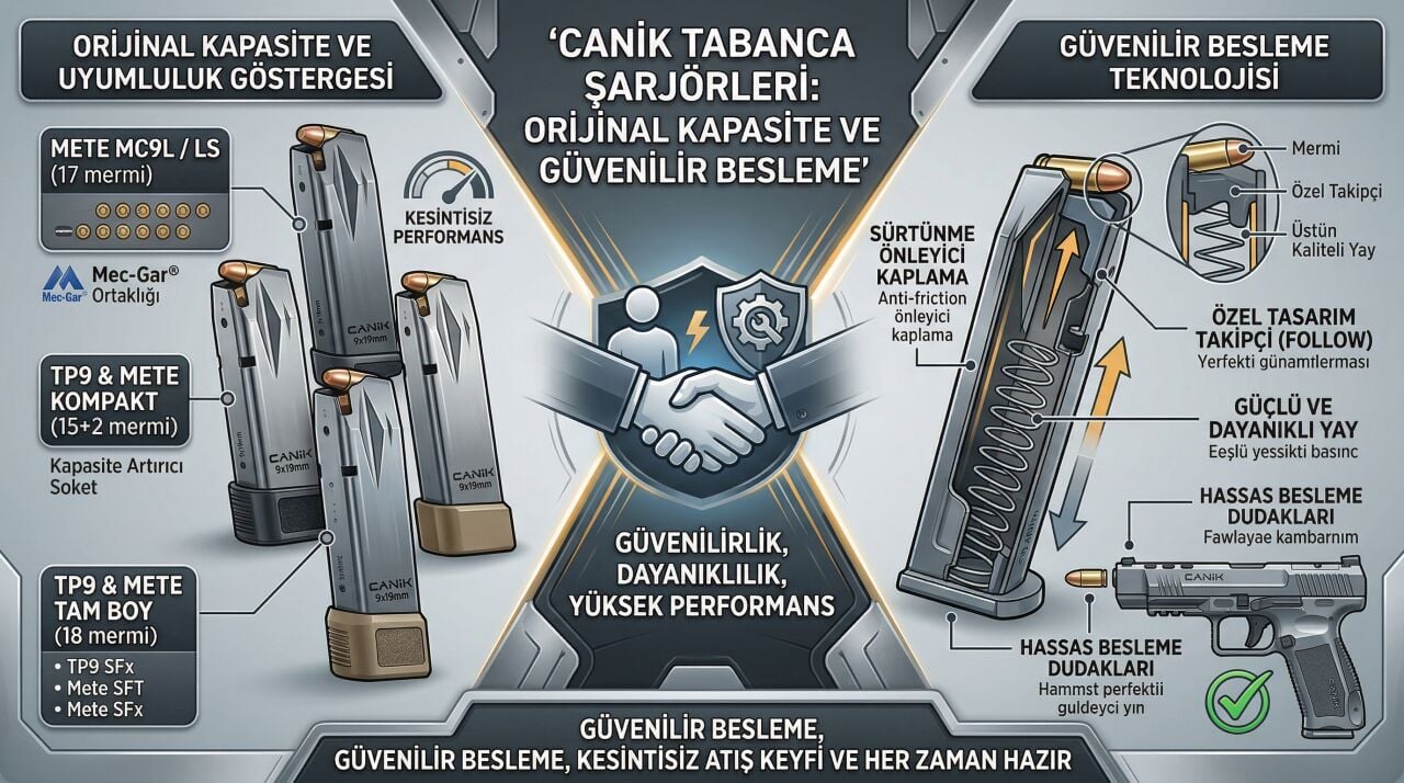 canik tabanca sarjorleri - Prizma Av