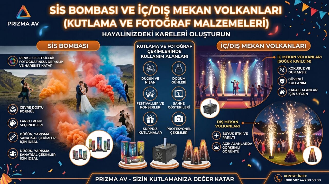 Sis Bombası ve İç/Dış Mekan Volkanları (Kutlama & Fotoğraf Malzemeleri)