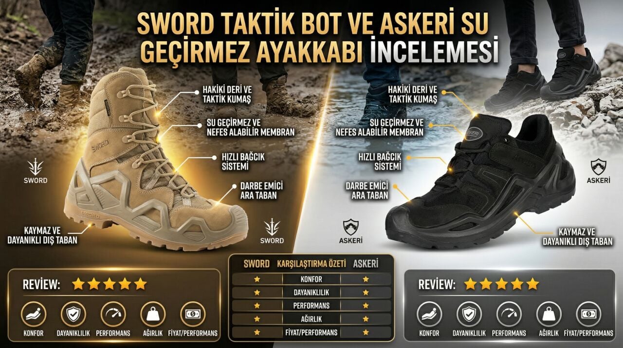Sword Taktik Bot ve Askeri Su Geçirmez Ayakkabı İncelemesi