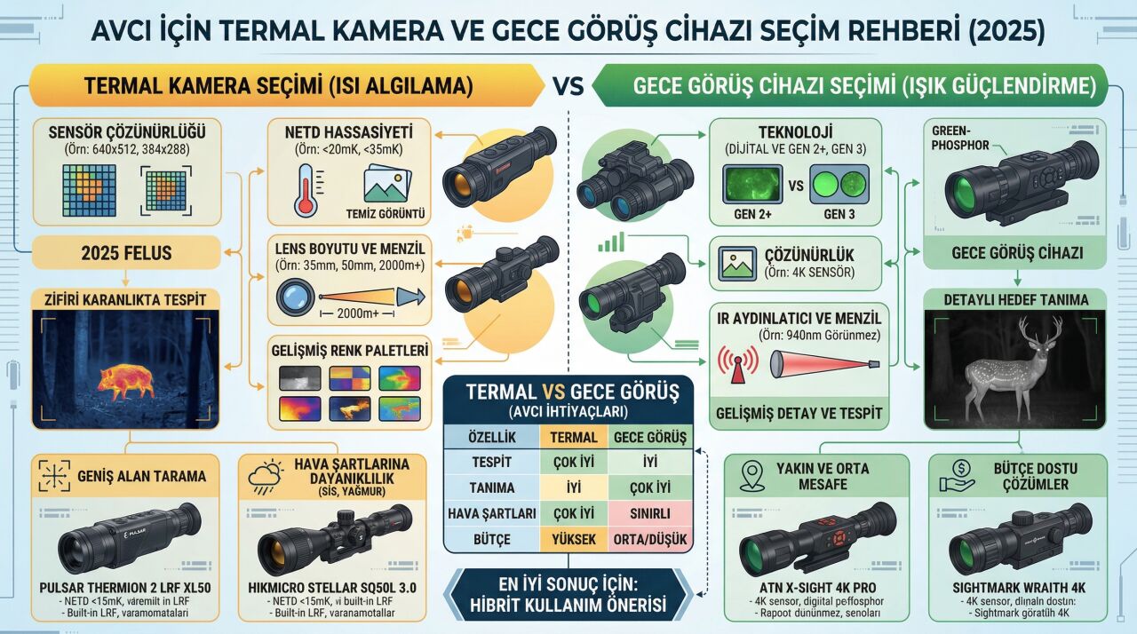 Avcılar İçin Termal Kamera ve Gece Görüş Cihazı Seçim Rehberi (2026)