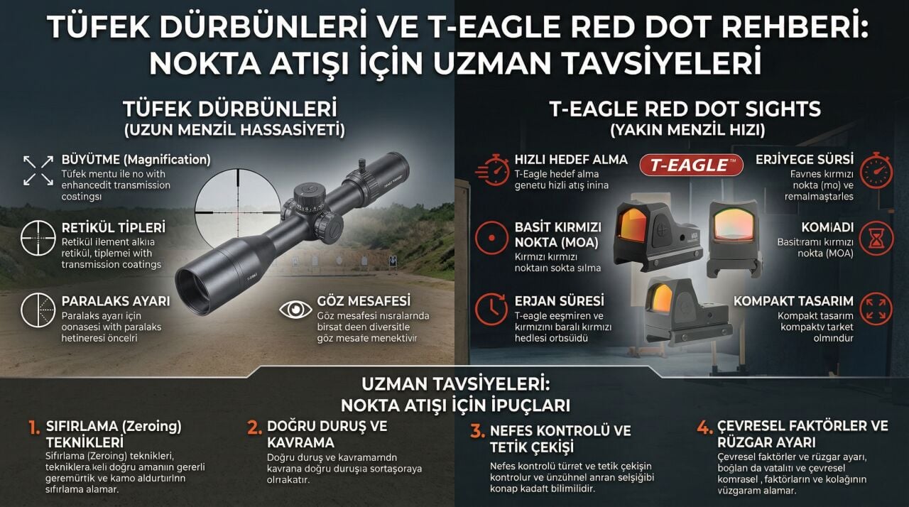 Tüfek Dürbünleri ve T-Eagle Red Dot Rehberi: Nokta Atışı İçin Uzman Tavsiyeleri