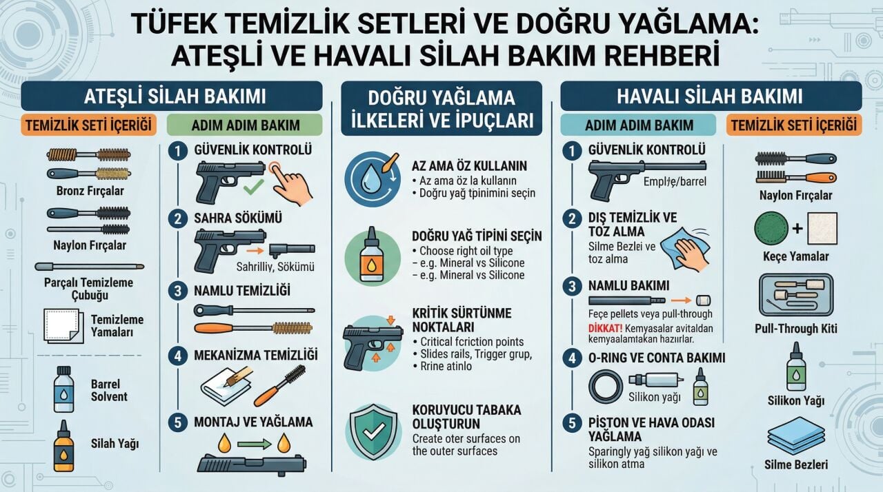 Tüfek Temizlik Setleri ve Doğru Yağlama: Ateşli ve Havalı Silah Bakım Rehberi