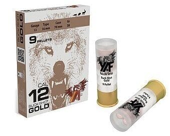 YAF GOLD BUCKSHOT 11/0 9 PELLETS   12 CAL.