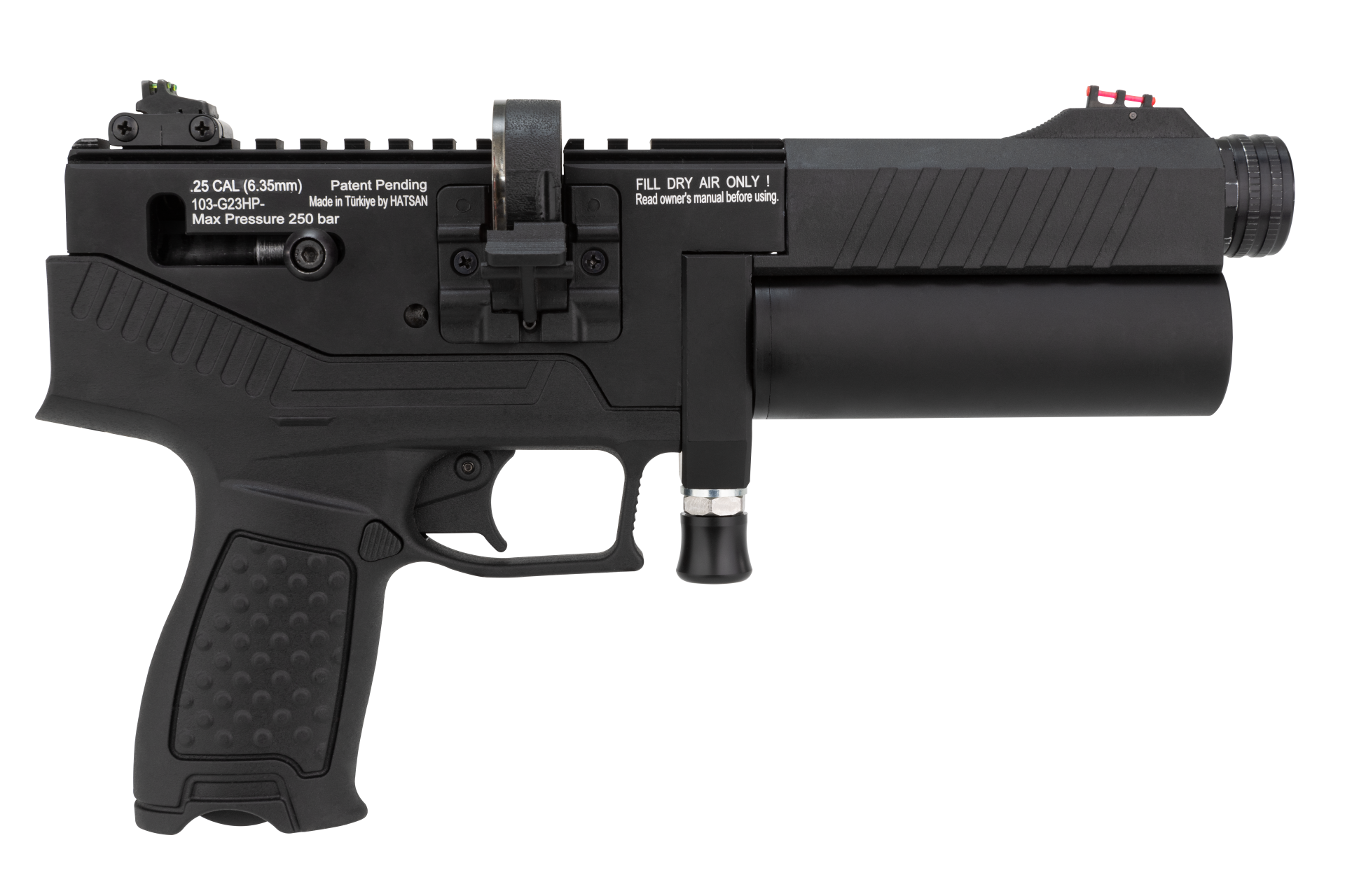 Hatsan Velox Siyah PCP Havalı Tabanca 6.35 mm - Yarı Otomatik
