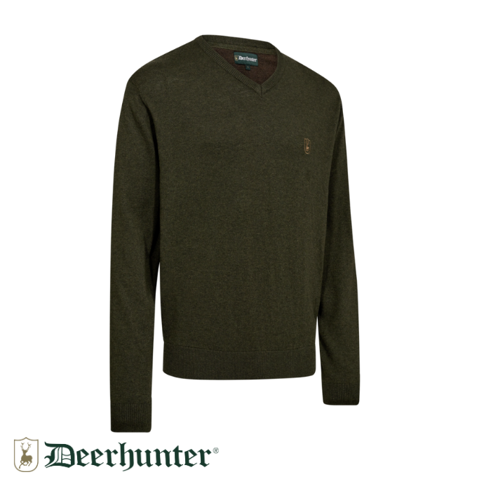 DEERHUNTER Harrington V Yaka Yeşil Kazak - L