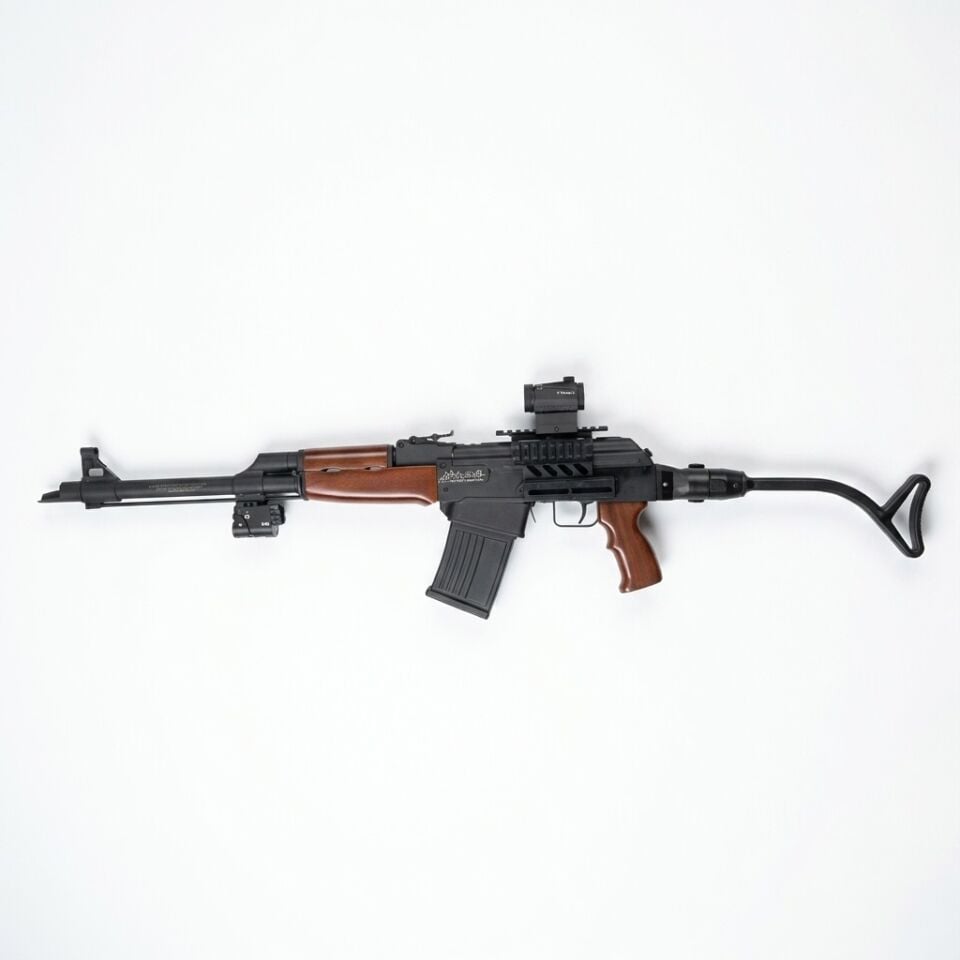 Dağlıoğlu FD 63 LUX Combo Set - katlanır dipçik ve R5 red dot takılı yandan görünüm