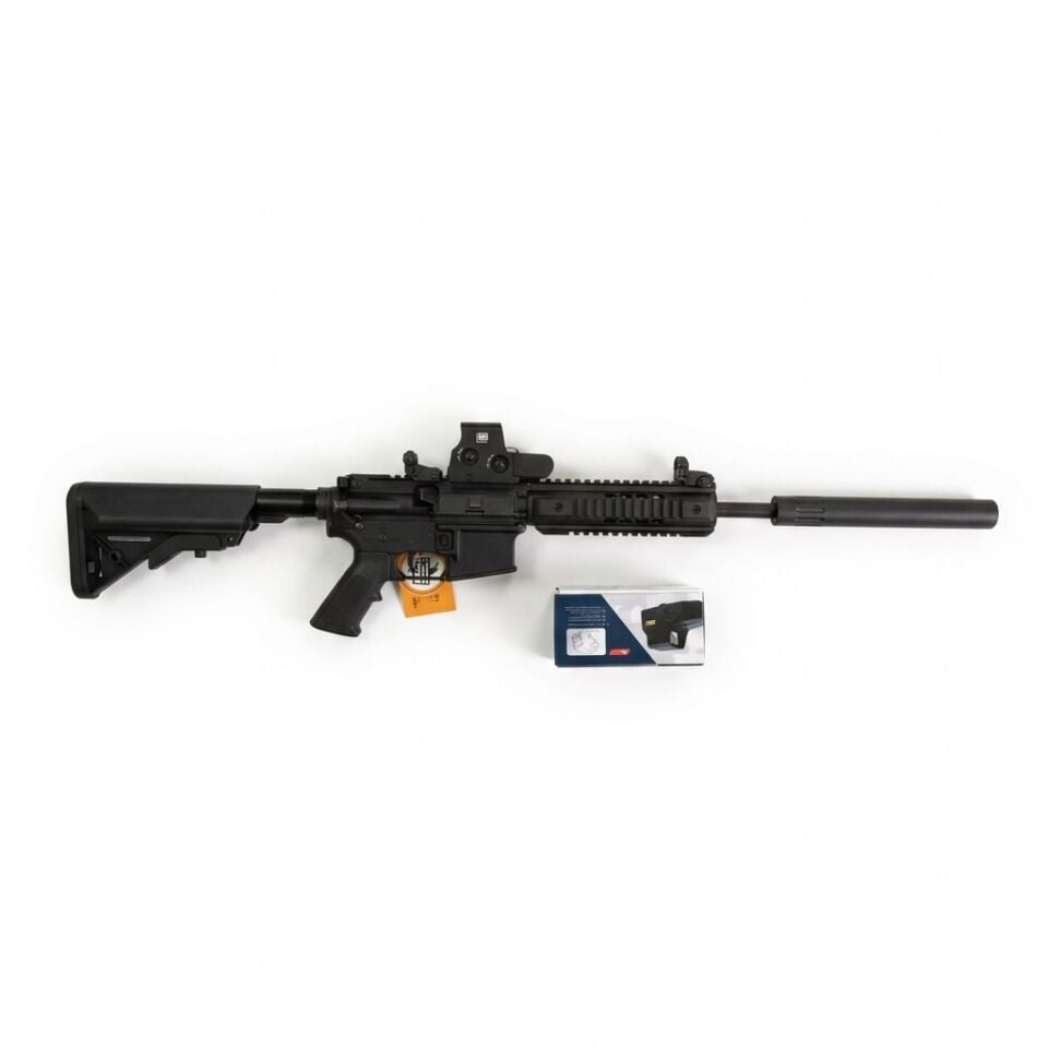 Husan Arms M71 Siyah Combo Set - 551 red dot takılı yandan görünüm, önünde 551 kutusu