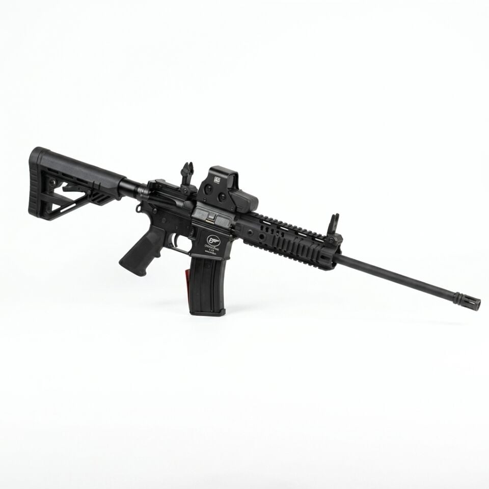 Aksa Crossfire T-14 Mini Combo Set - beyaz zeminde 551 red dot takılı açılı görünüm