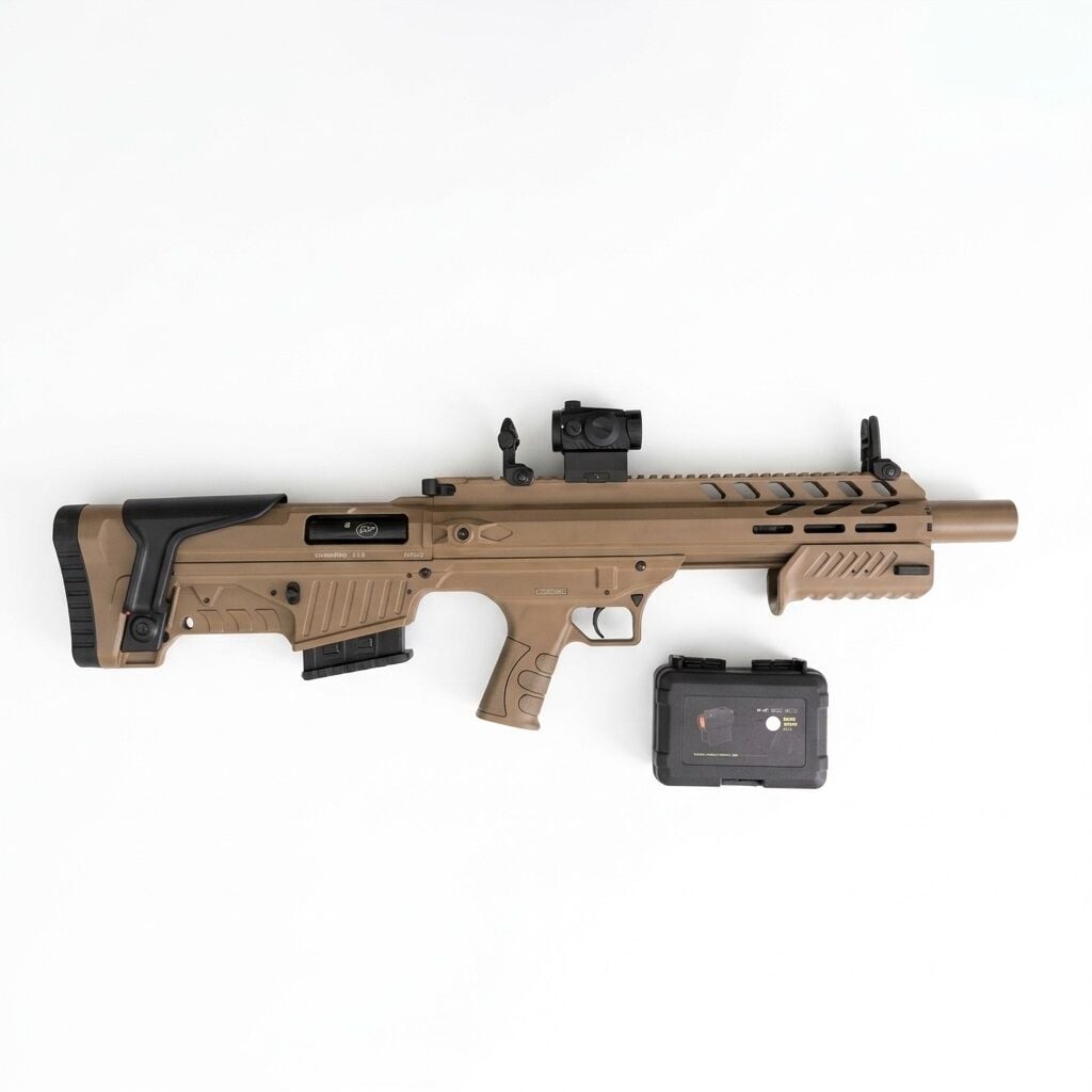 Aksa Crossfire T-12 Hybrid Combo Set - R5 red dot takılı yandan görünüm ve R5 kutusu