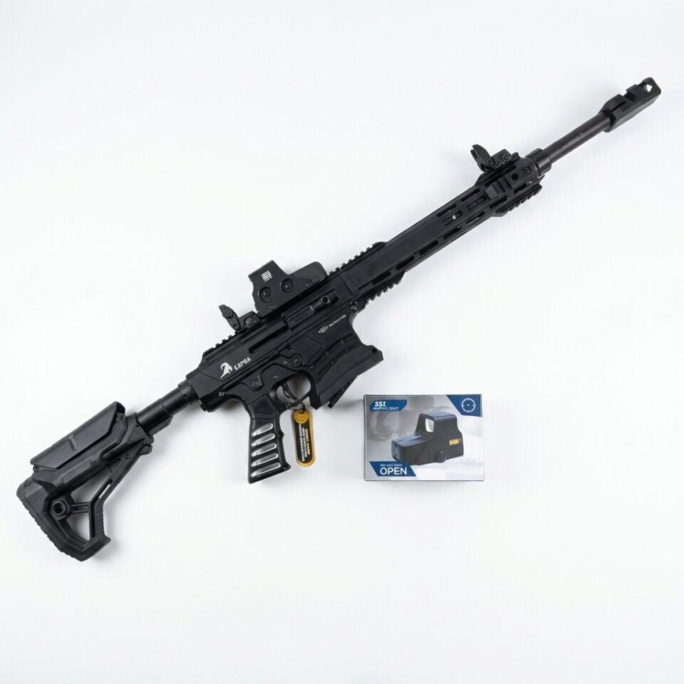 Capra Arms KA-12 Pro Combo Set - 551 red dot takılı açılı görünüm ve 551 kutusu