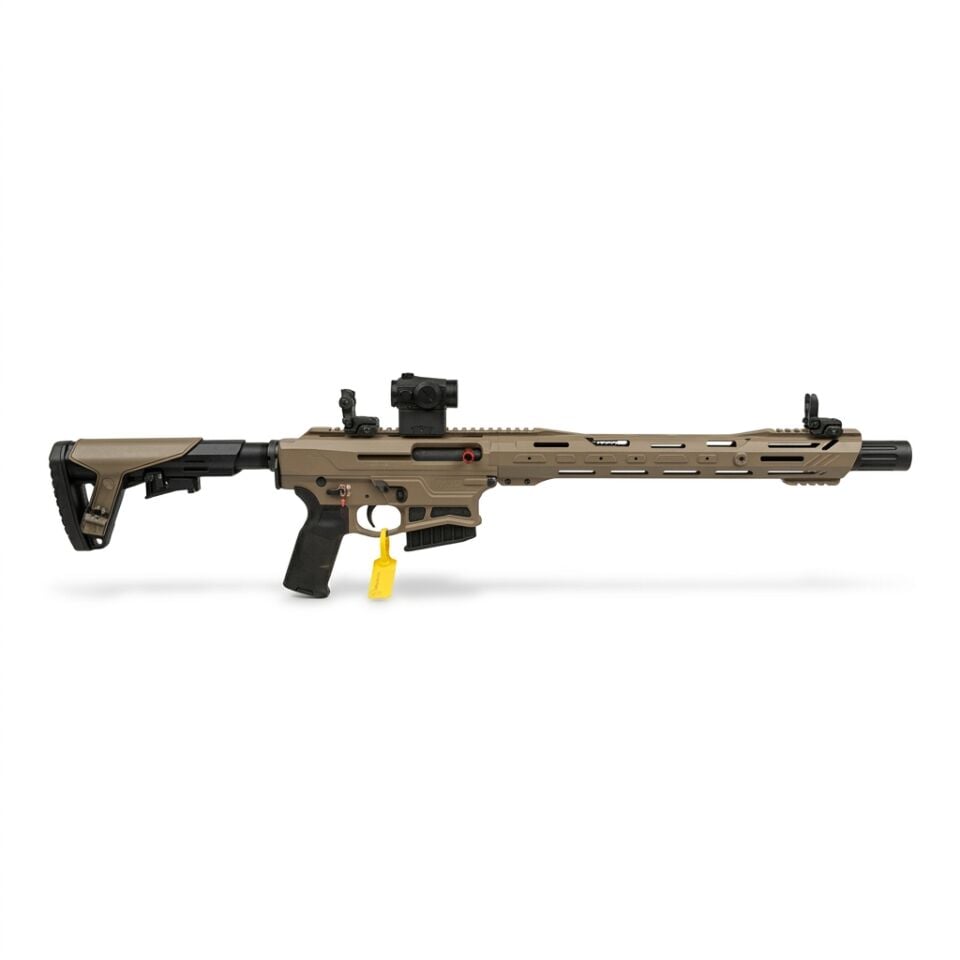 Typhoon F12 F.D.E. Combo Set - beyaz zeminde R5 red dot takılı yandan görünüm