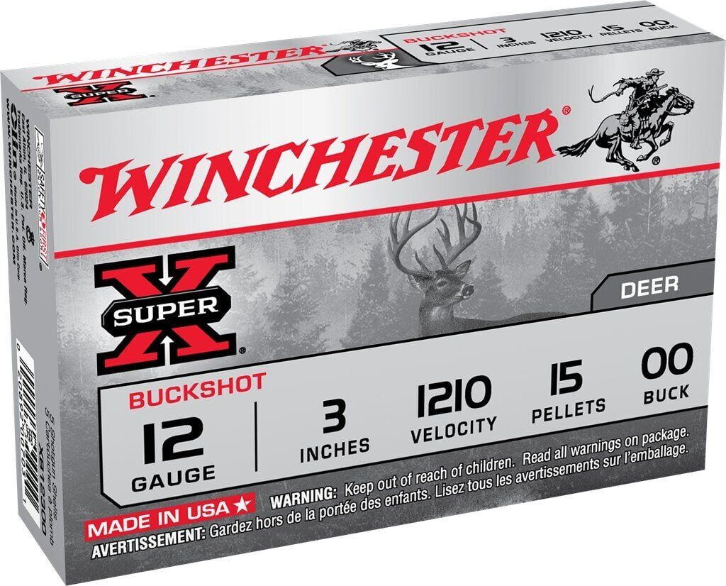 WINCHESTER (USA) X-SUPER MAGNUM BUCKSHOT 15 PELLETS  12 CAL.