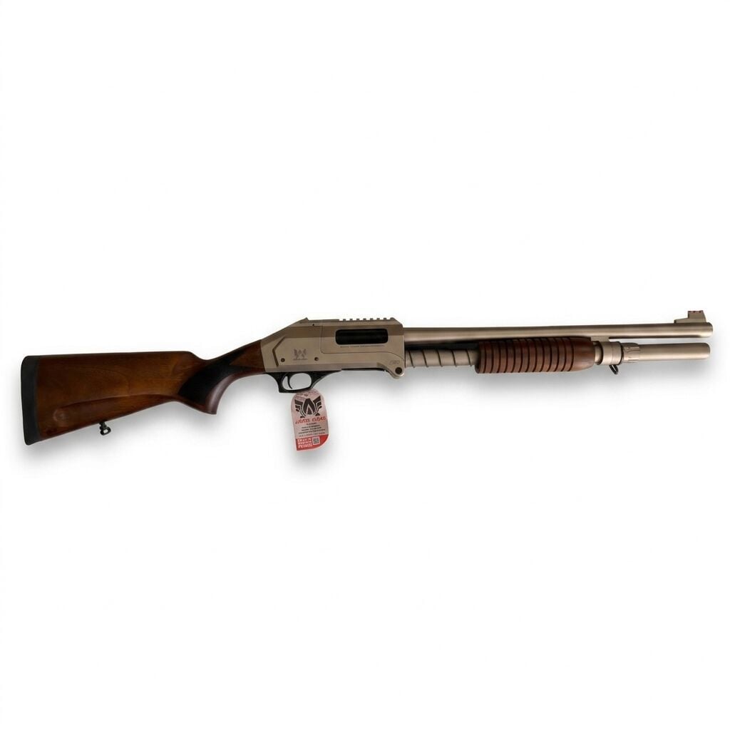 Axor Arms FP-F Marin Katlanır Pompalı Av Tüfeği - marin renk gövde ve ahşap dipçikli yandan görünüm
