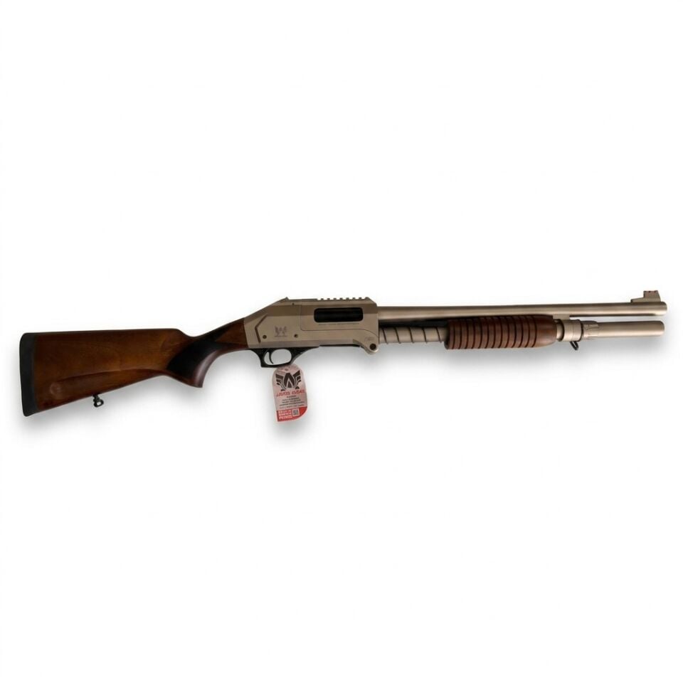 Axor Arms FP-F Marin Katlanır Pompalı Av Tüfeği - marin renk gövde ve ahşap dipçikli yandan görünüm
