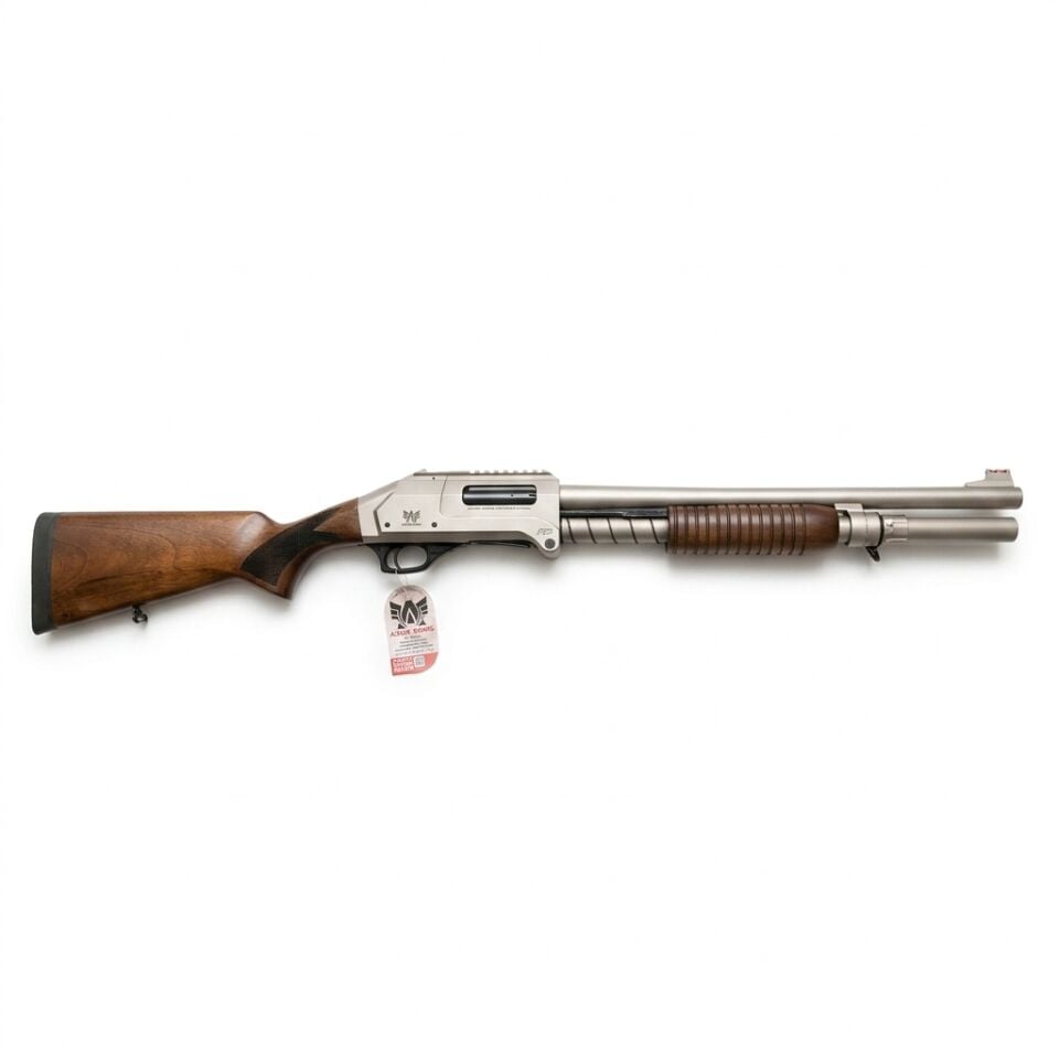 Axor Arms FP-F Marin Katlanır Pompalı Av Tüfeği - ahşap pompa kollu marin gövde, yandan görünüm