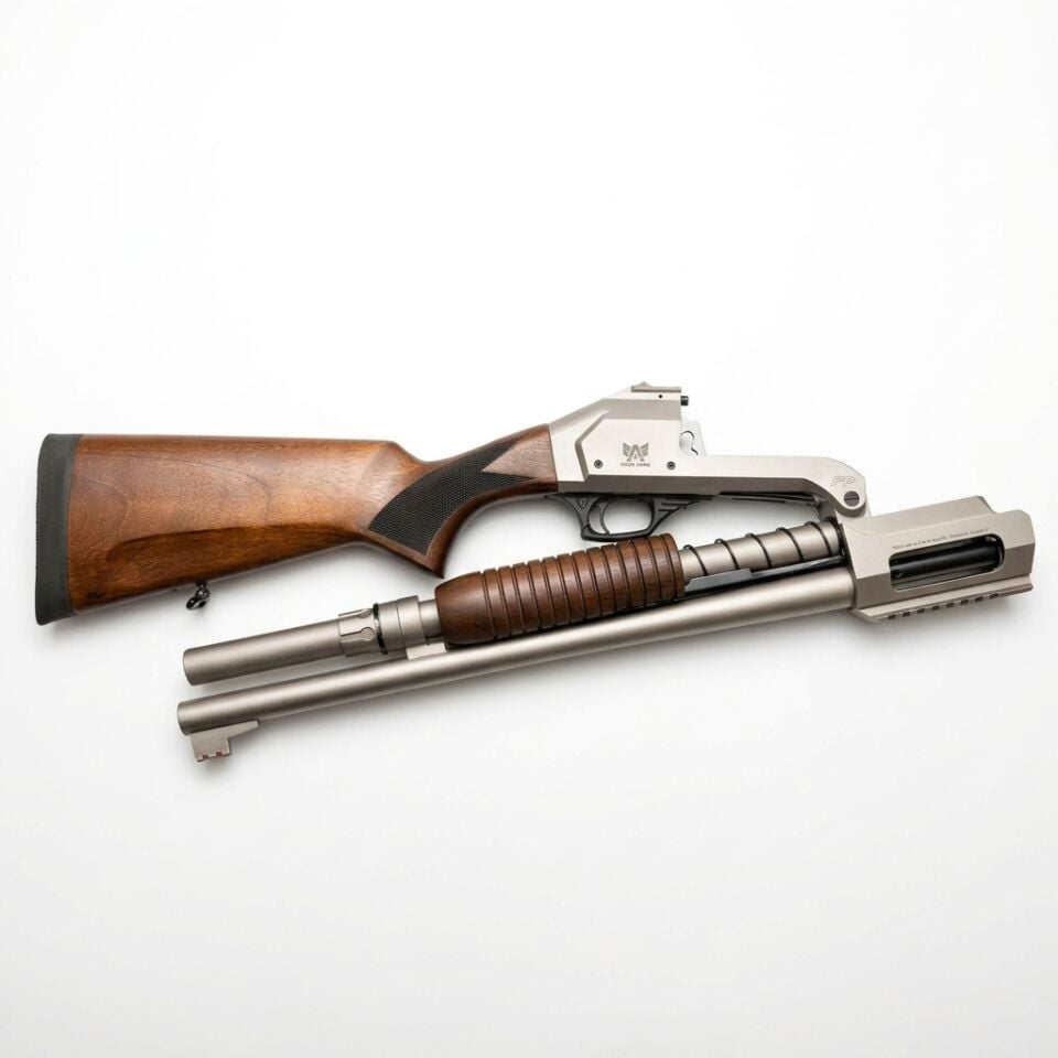 Axor Arms FP-F Marin Katlanır Pompalı Av Tüfeği - katlanmış hâlde dipçik ve namlu üst üste görünüm