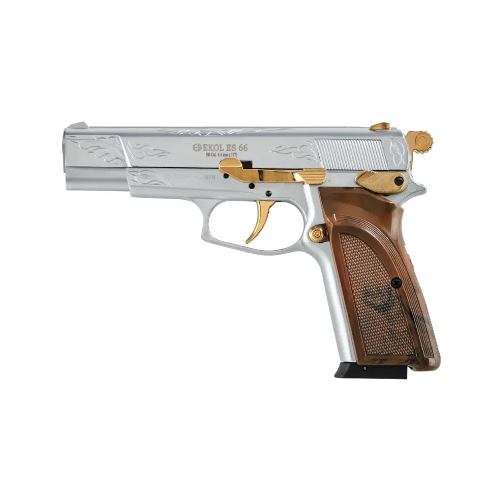 EKOL ES 66 Havalı Tabanca 4.5 mm - Beyaz Altın İşlemeli