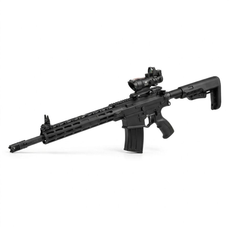 Huğlu XR8 Black Combo Set - diğer yandan açılı görünüm, ACOG 4x32 ve RMR takılı