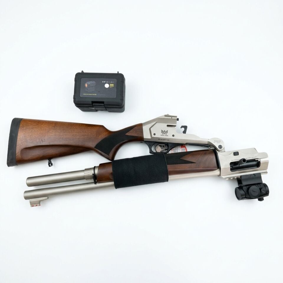 Axor Arms FS-F Marin Combo Set - gövdeden katlanmış görünüm, R5 red dot takılı ve R5 kutusu