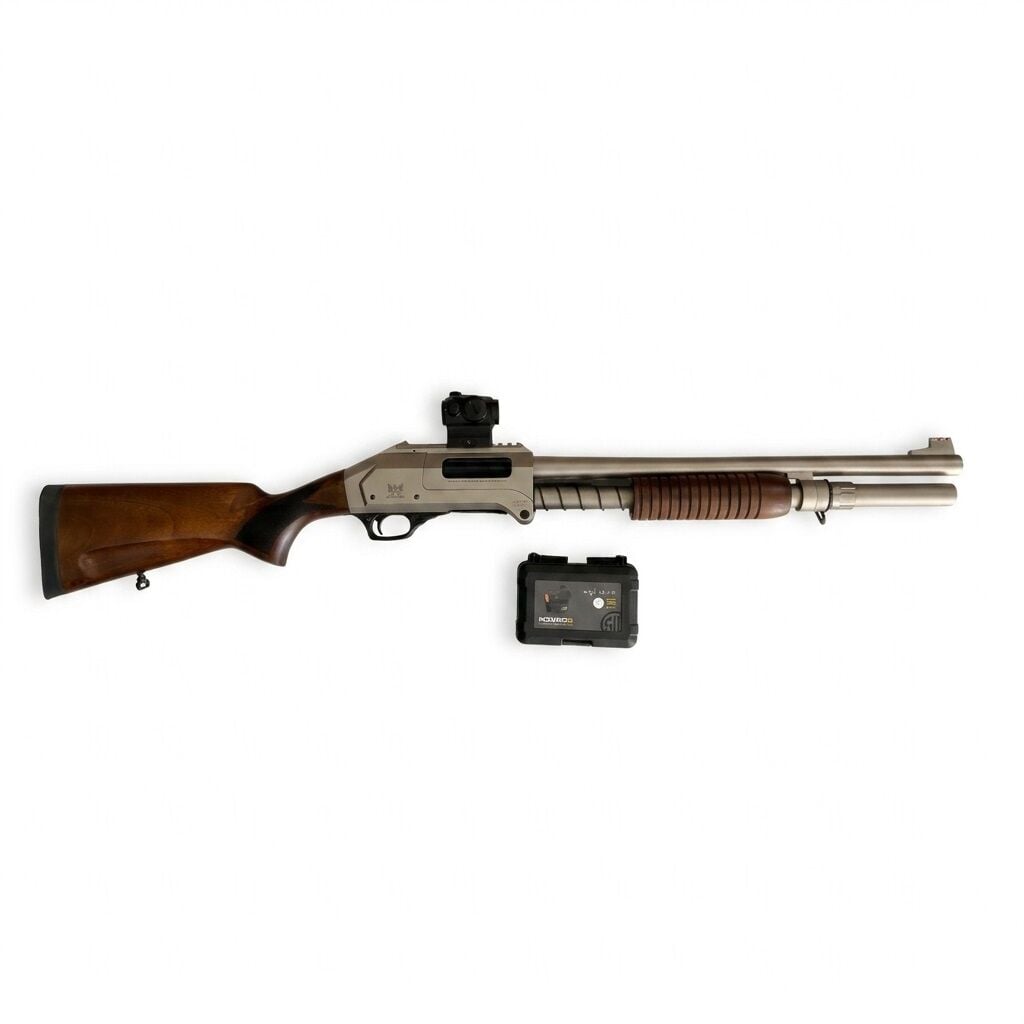 Axor Arms FP-F Marin Pompalı Combo Set - Romeo5 red dot takılı yandan görünüm ve Romeo5 kutusu