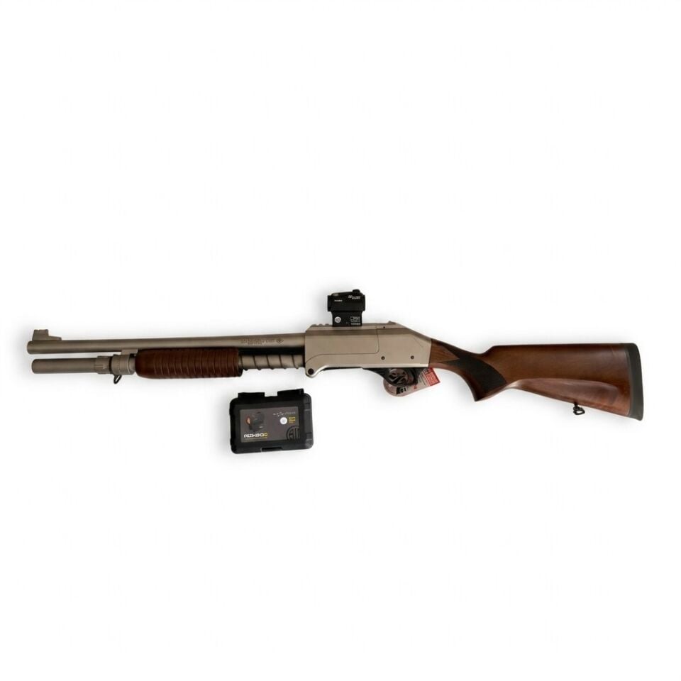 Axor Arms FP-F Marin Pompalı Combo Set - diğer yandan görünüm, Romeo5 red dot takılı ve Romeo5 kutusu