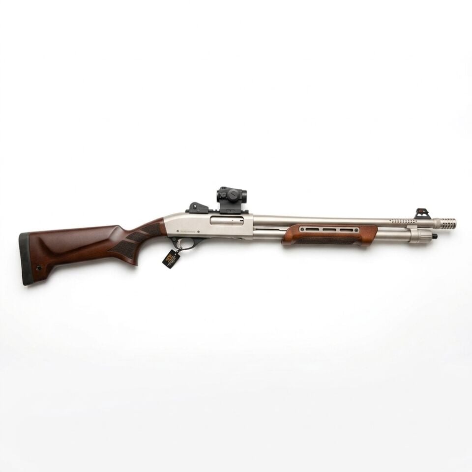 Derya CRYX12 Wood Marine Combo Set - beyaz zeminde R5 red dot takılı yandan görünüm