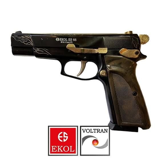 EKOL ES 66 Havalı Tabanca 4.5 mm - Parlak Siyah İşlemeli