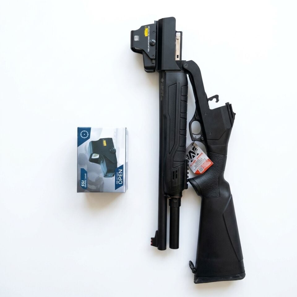 Axor Arms FS-F Combo Set - gövdeden katlanmış dikey görünüm, 551 red dot takılı ve 551 kutusu