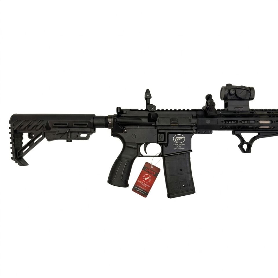 Aksa T-14 Siyah Modifiye Combo Set - yandan gövde, dipçik ve R5 red dot yakın görünüm
