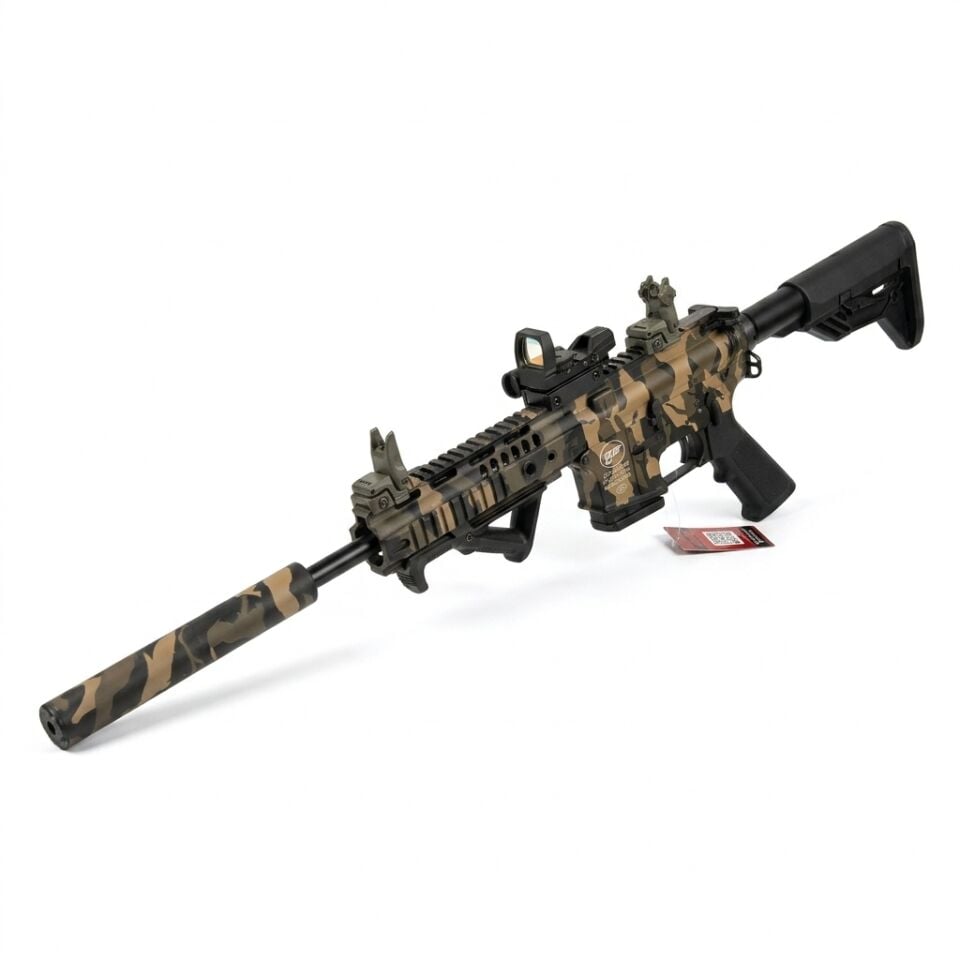 Aksa T-14 Kamuflaj Combo Set - diğer yandan açılı görünüm, HD101B red dot takılı