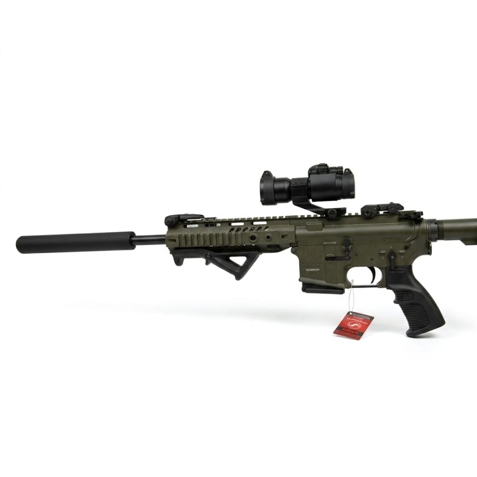 Aksa T-14 Haki Combo Set - diğer yandan gövde ve namlu koruması yakın görünüm, M2XB red dot takılı