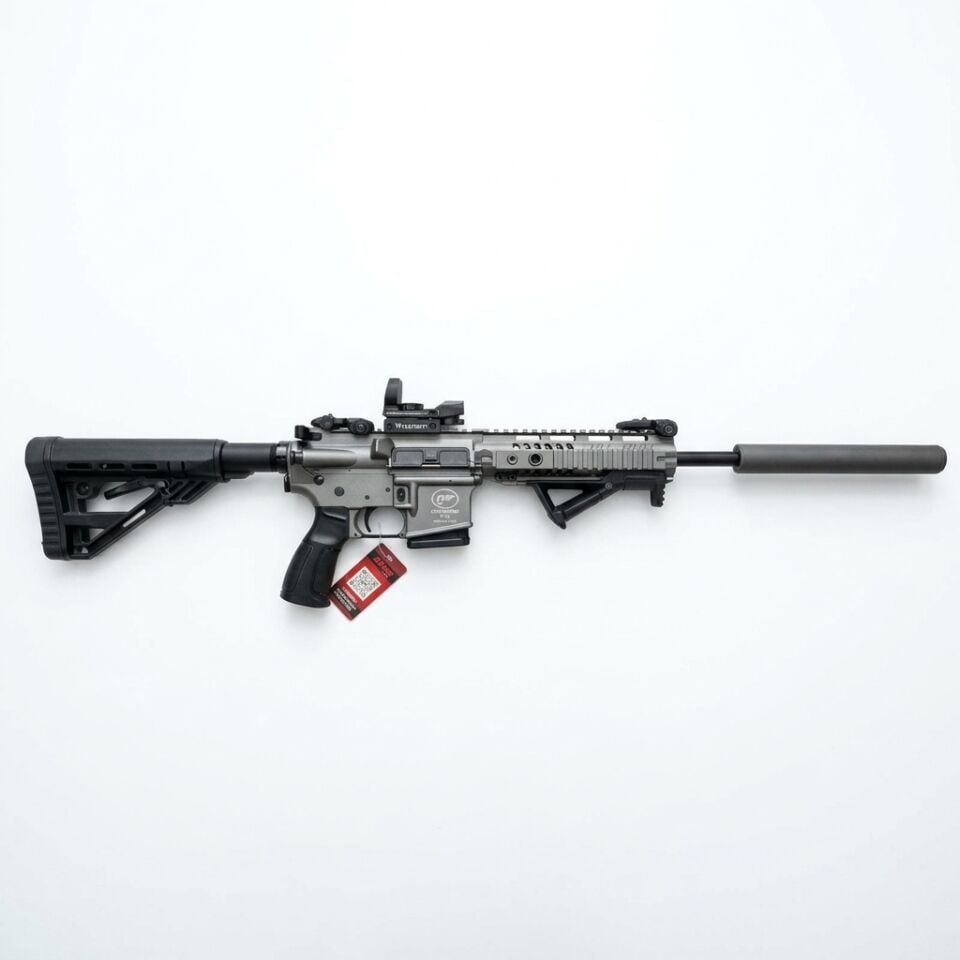 Aksa T-14 Tungsten Combo Set - March red dot ve açılı el tutamağı takılı yandan tam görünüm